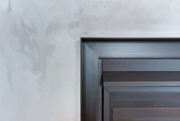Roman clay finish on fireplace.
