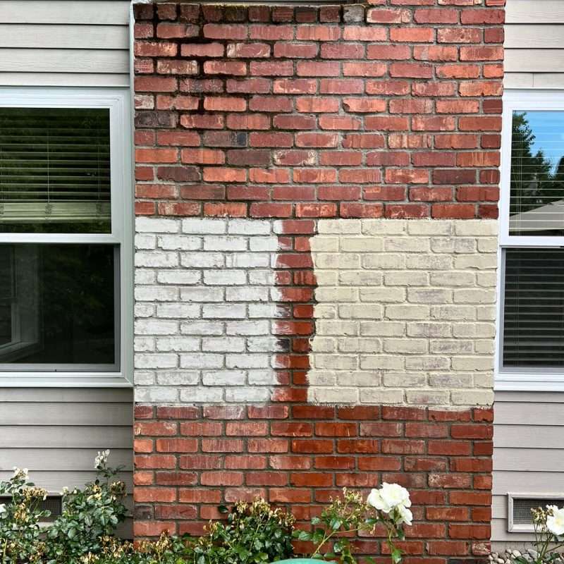 Limewashed brick samples