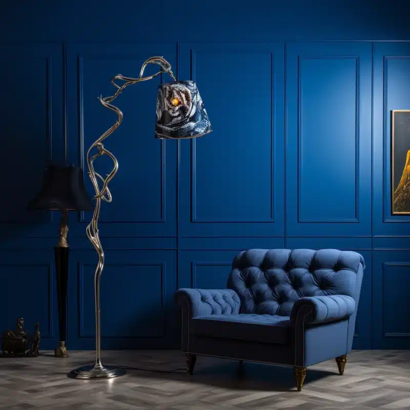 Deep blue interior painting