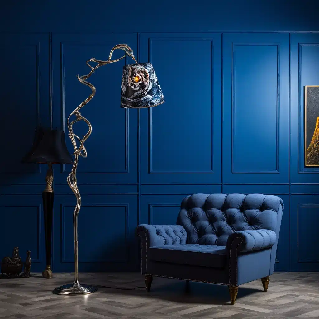 Deep blue interior painting