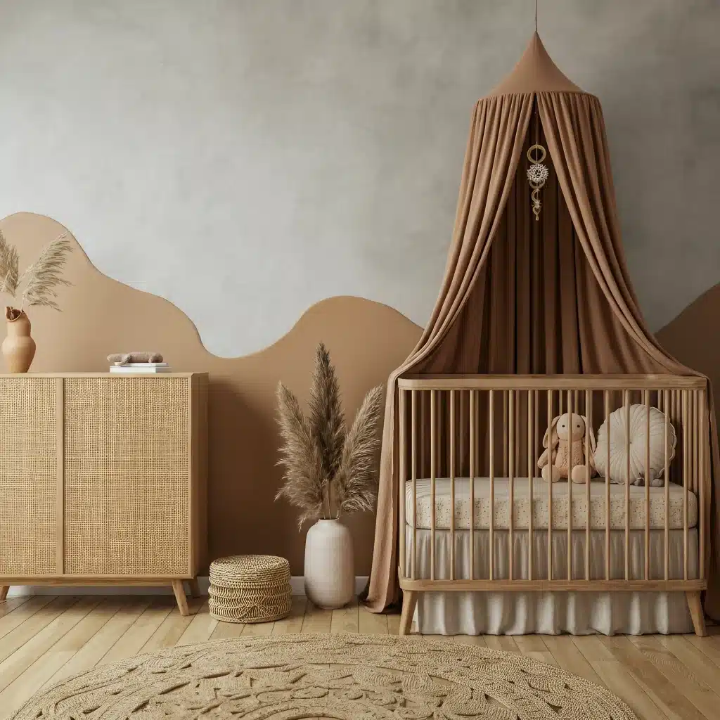Bohemian Chic Nursery painted in Calamine and Roman Clay Monterey